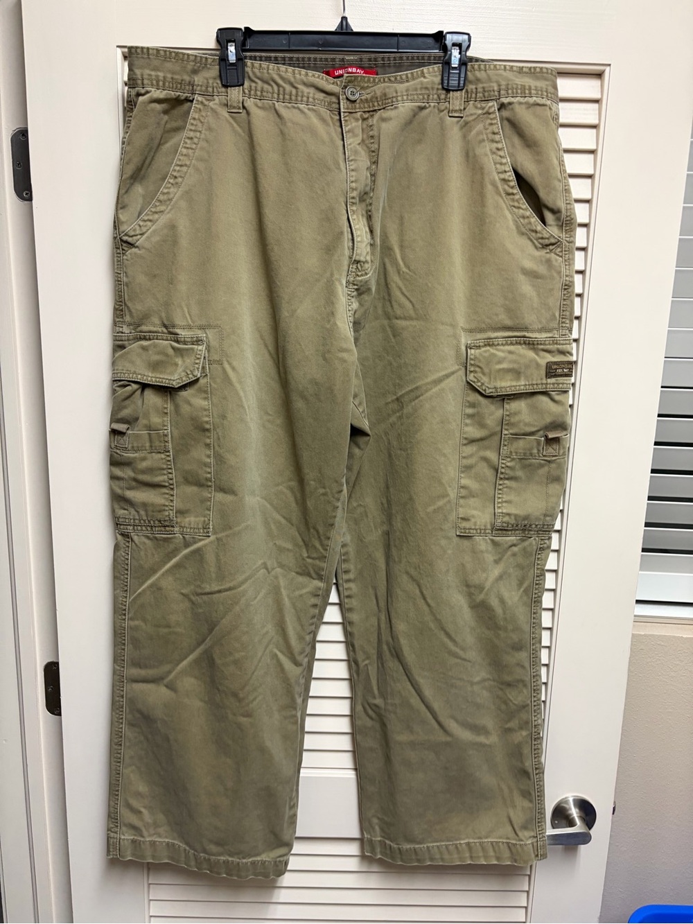 Unionbay Cargo Pants Mens 42x29 (Act 40x29) Khaki Relaxed Fit Utility Workwear